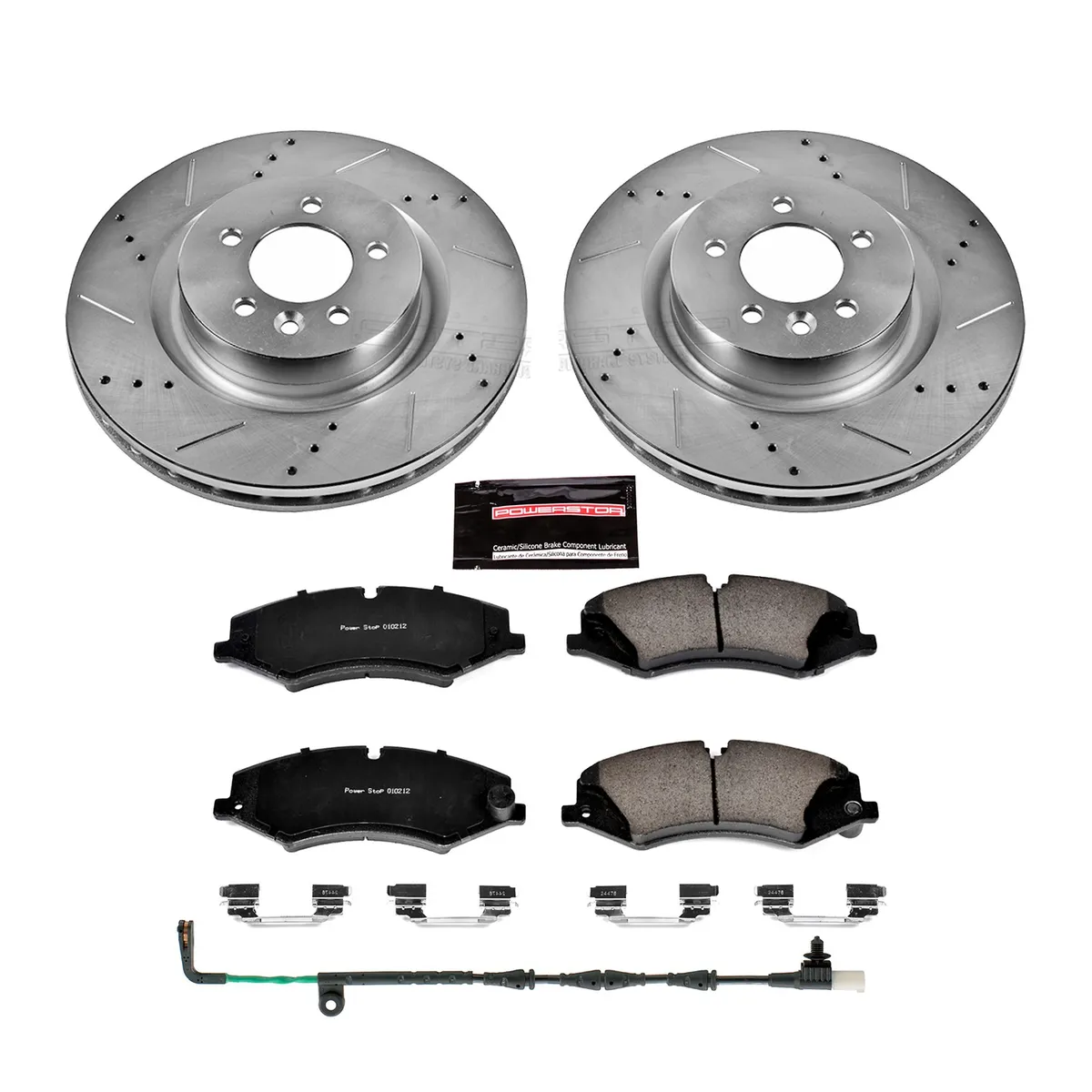 Z23 Evolution Sport Upgrade Kit: Drilled/Slotted Rotors; Carbon-Fiber Ceramic Pads W/Hardware; Pad Sensors product image