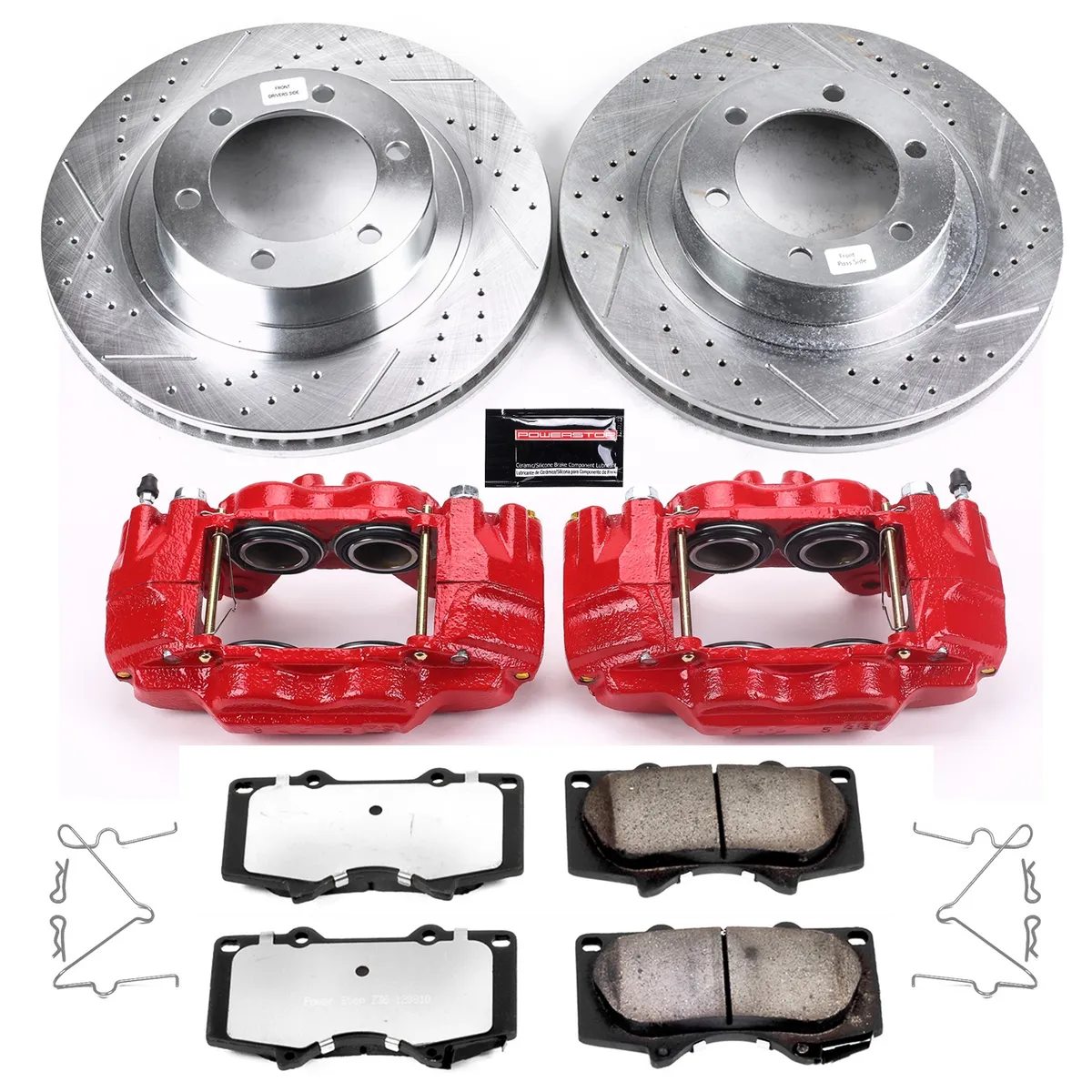 Z36 Truck/Tow Upgrade Kit: Drilled/Slotted Rotors; Carbon-Fiber Ceramic Pads; Powder Coated Calipers product image