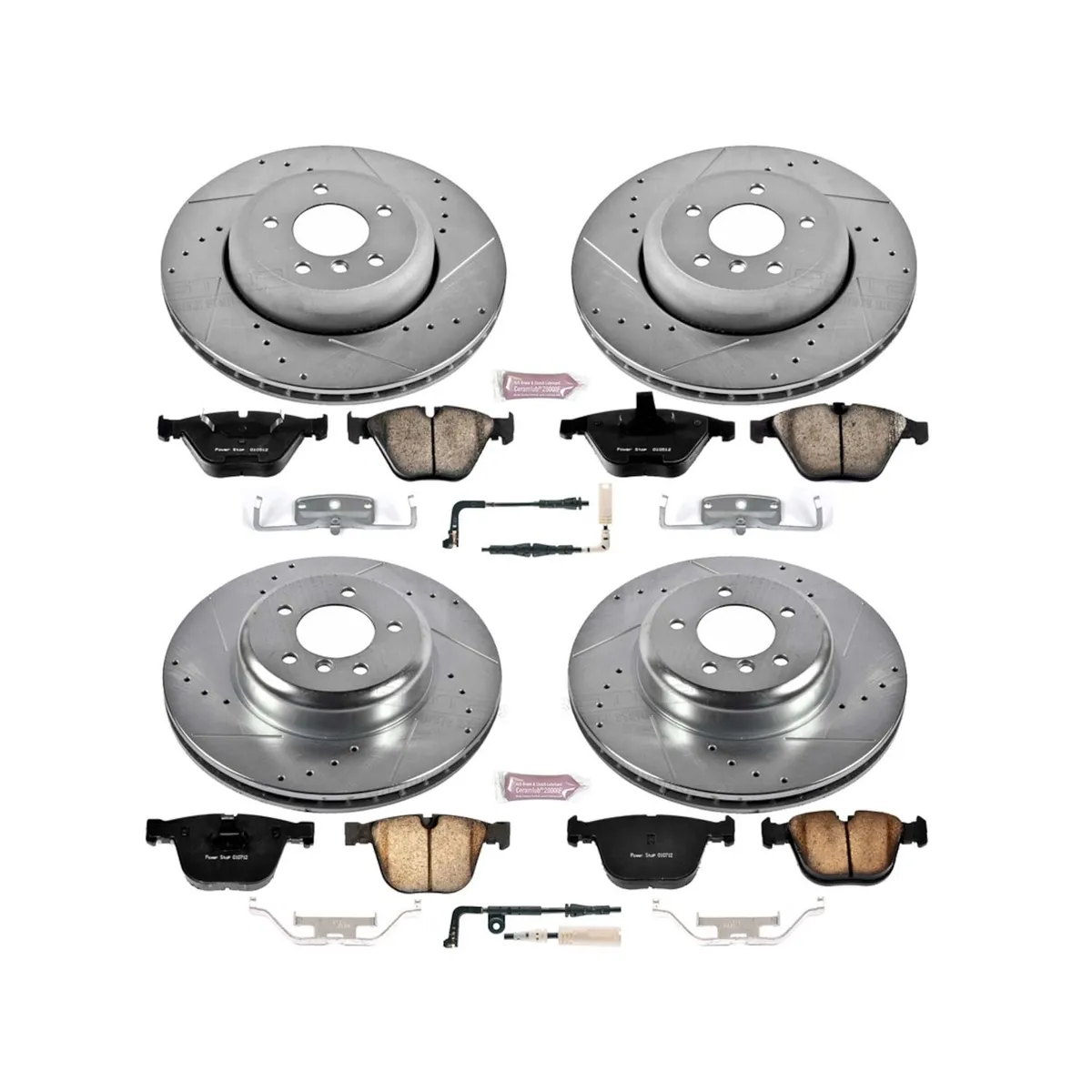 Z23 Evolution Sport Upgrade Kit: Drilled/Slotted Rotors; Carbon-Fiber Ceramic Pads W/Hardware; Pad Sensors product image