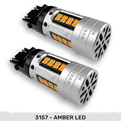 Recon Accessories 3157 Dual Color Switchback LED Bulbs w White Running Lights Amber Turn Signals Can Bus Compatible Eliminates Hyper Flash - White Amber Two Bulbs Per Package