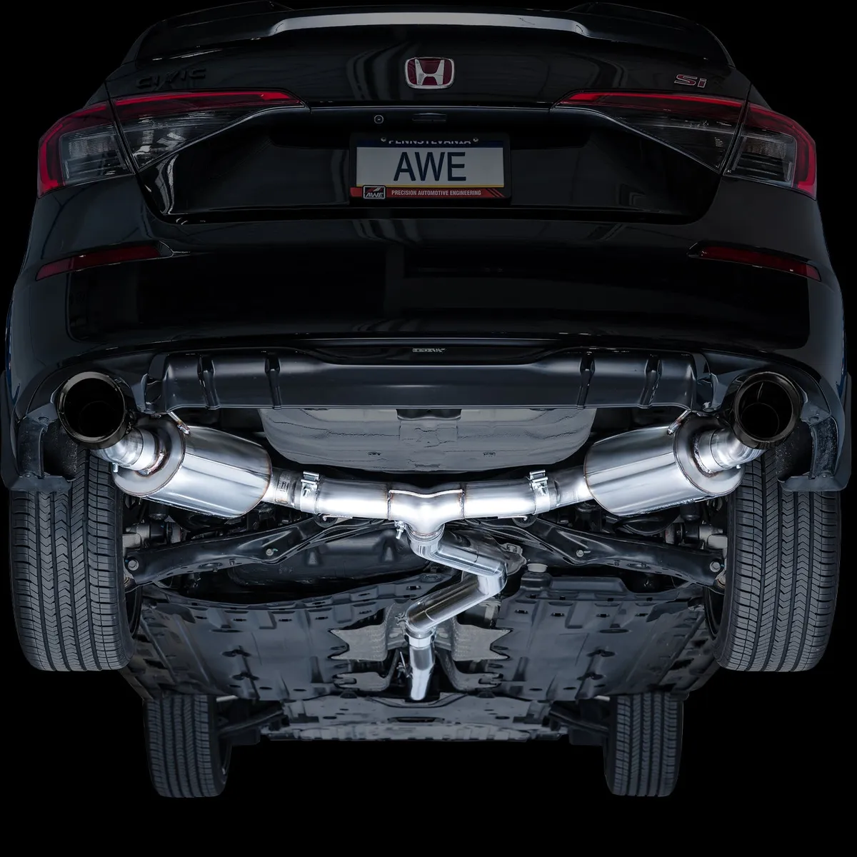 AWE Touring Edition Exhaust for FE1 Civic SiDE4 Acura Integra - Dual Chrome Silver Tips product image