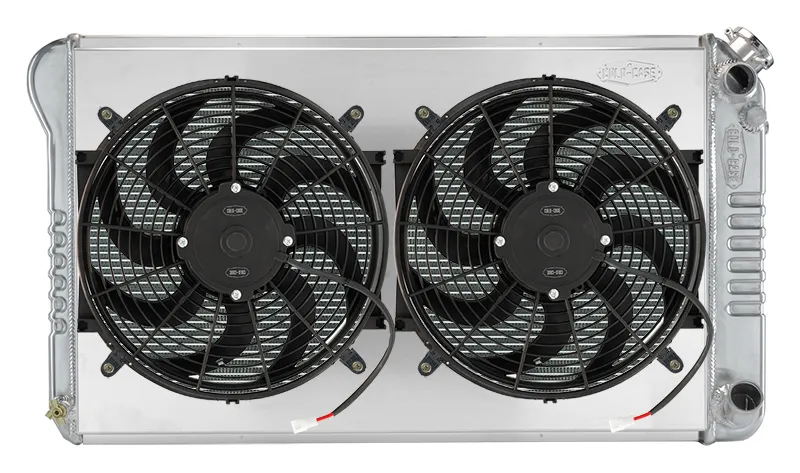 COLD-CASE Radiators 67-76 Chevy GMC Pickup Truck LS Swap Aluminum Radiator and 14 Inch Fan Kit Cold Case Radiators