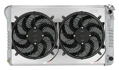 COLD-CASE Radiators 67-76 Chevy GMC Pickup Truck LS Swap Aluminum Radiator and 14 Inch Fan Kit Cold Case Radiators