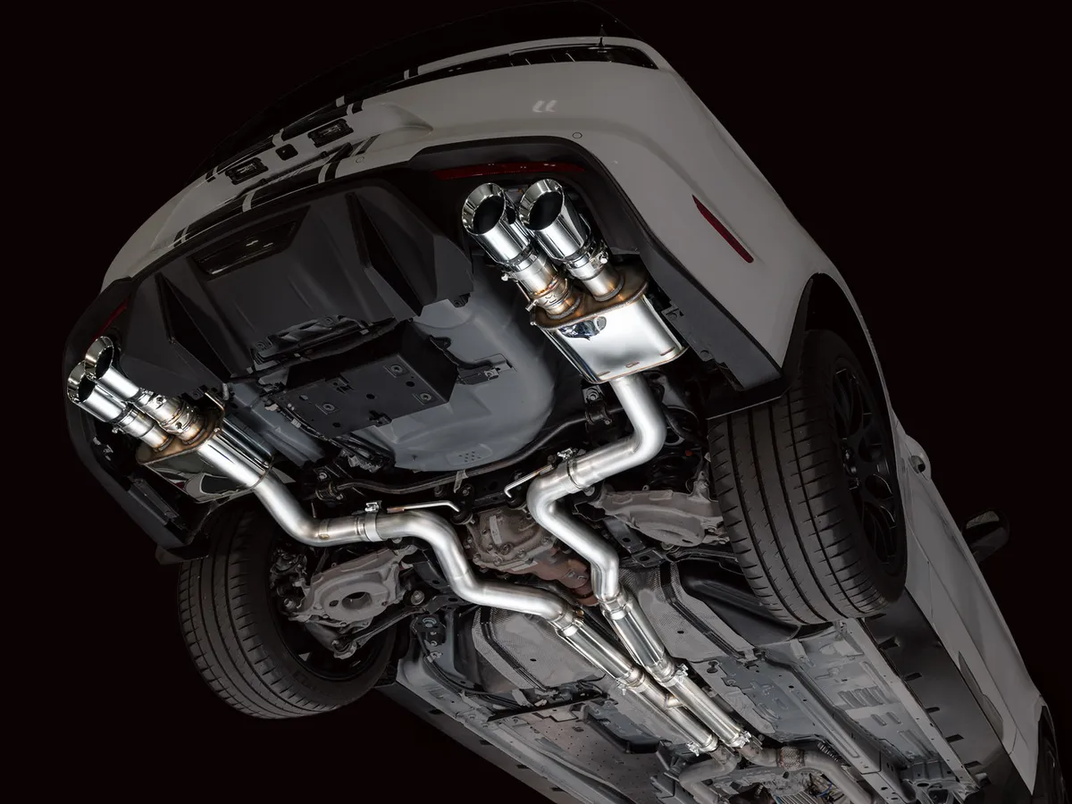 AWE Touring Edition Cat-back Exhaust for the '18-'23 S550 Mustang GT - Quad Chrome Silver Tips product image