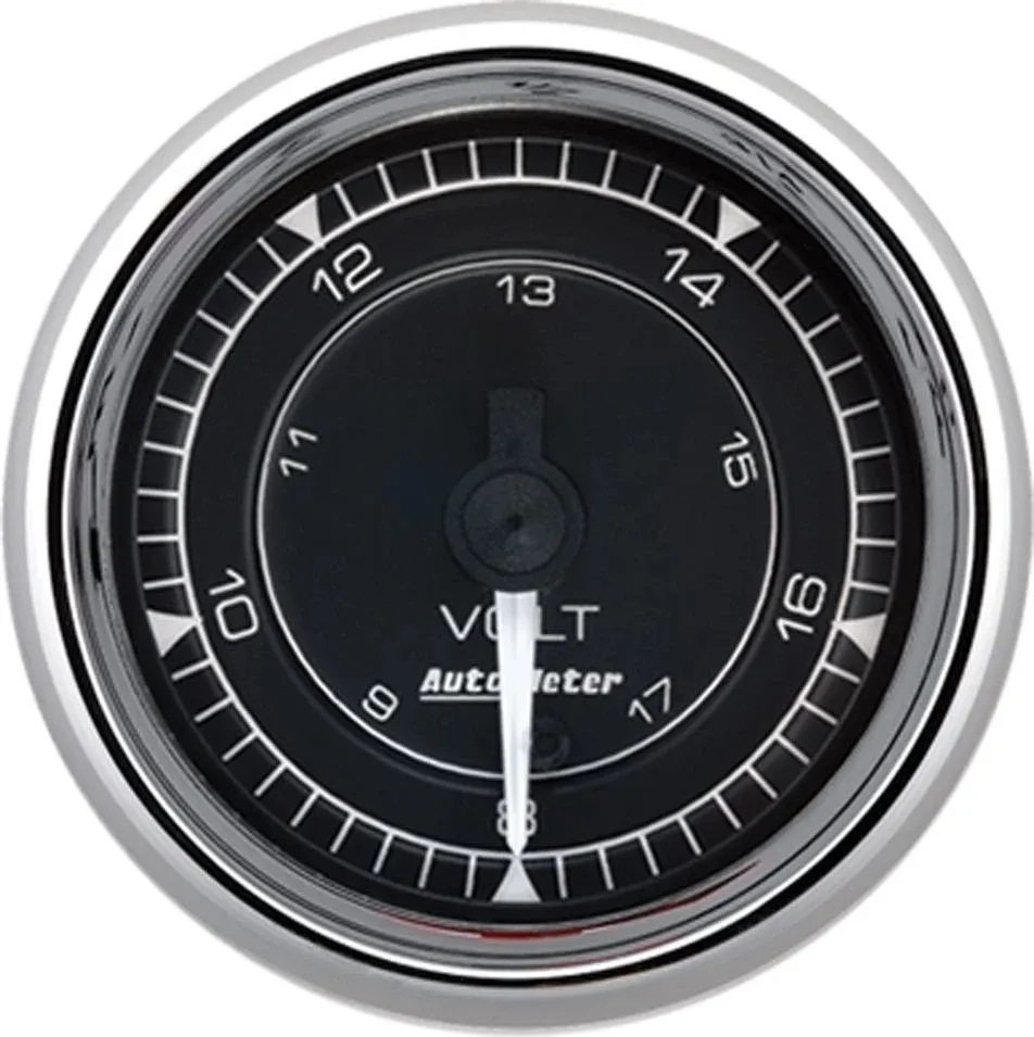 AutoMeter Gauge Voltmeter 2 1/16in 18v Digital Stepper Motor Chrono Chrome