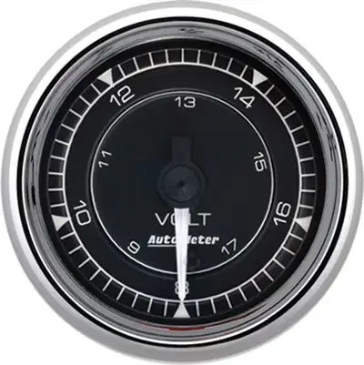 AutoMeter Gauge Voltmeter 2 1/16in 18v Digital Stepper Motor Chrono Chrome