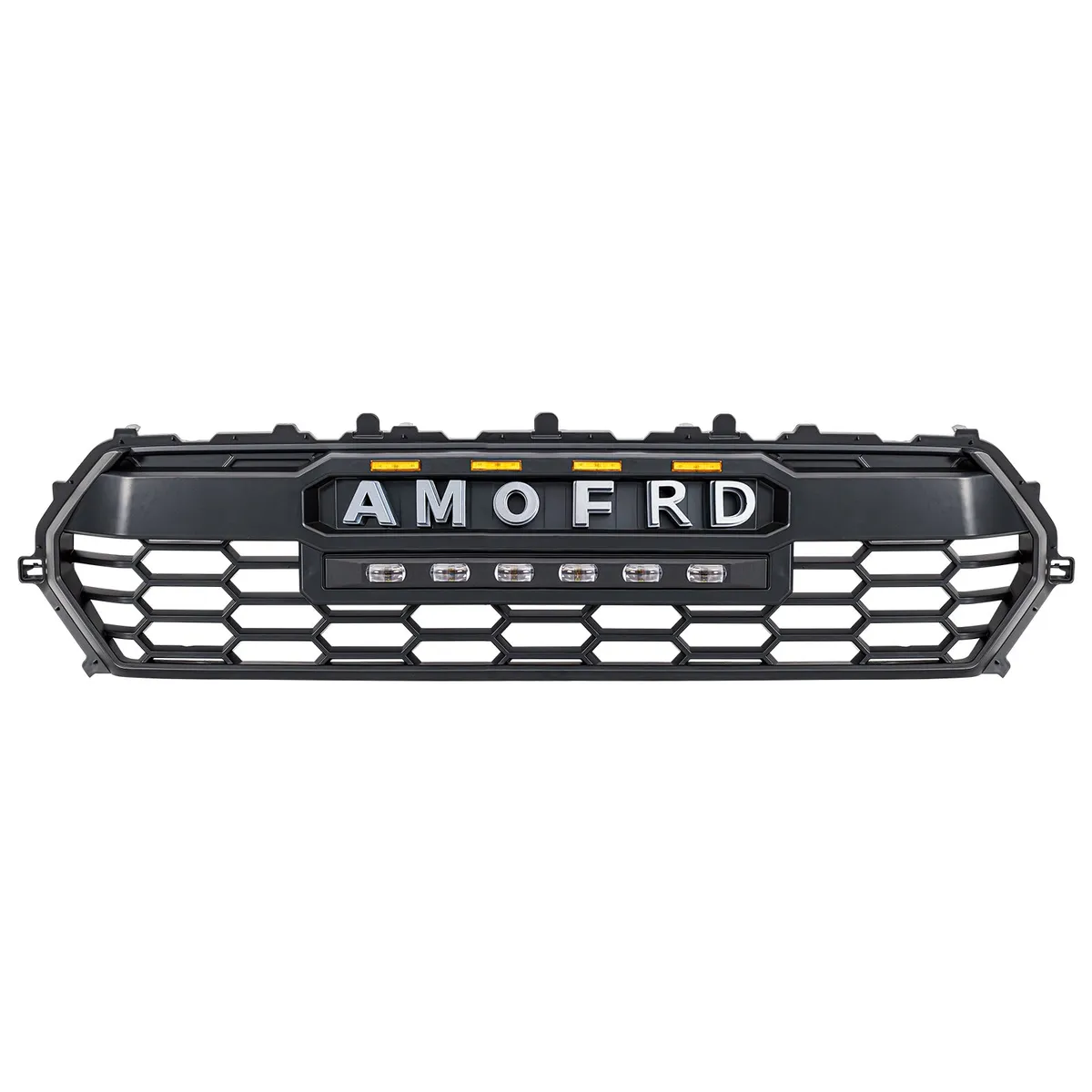Trd Pro Style Front Grille w/ LED Off-Road Lights, Amber Lights And Diy Letters For 2024+ Toyota Tacoma- Matte Black | in Stock on Apr 30 product image