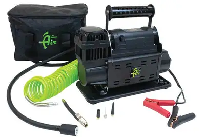 Overland Vehicle Systems EGOI Portable Air Compressor System 7.0 CFM With Digital Control Panel, Storage Bag, Hose & Attachments Single Motor Up Down Air