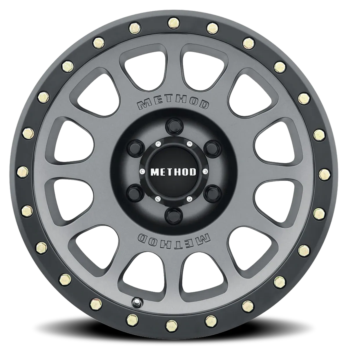 Aluminum Wheels 18x9 NV MR305 Bolt Pattern 6 On 139.7 Offset 18 Lip Size 1.38 Titanium TT Matte Black Lip Method product image