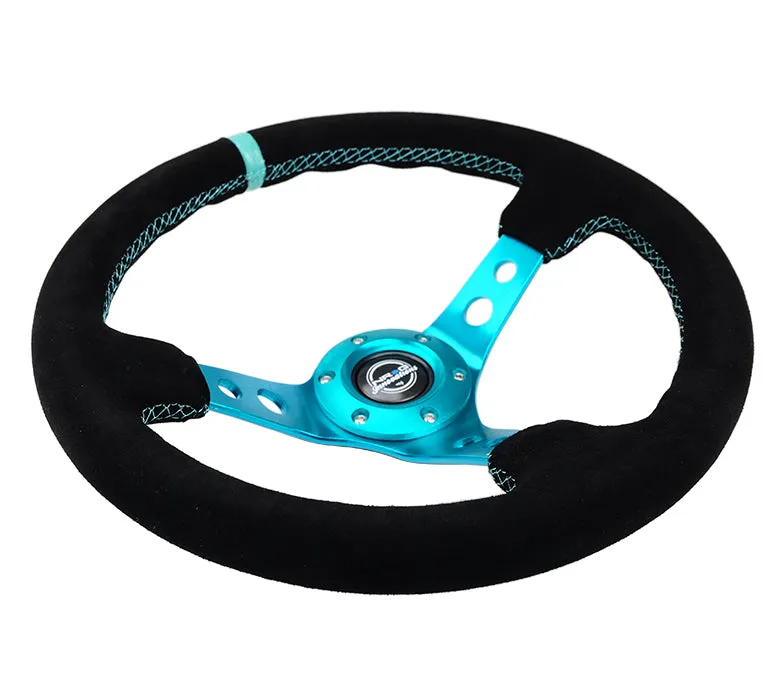 Steering Wheel 350mm 3in Dish Black Suede product image