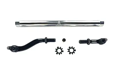 Apex Chassis KIT143 - Jeep Wrangler JK 2.5 Ton ProLock Drag Link Assembly - YesFlip - Polished Aluminum