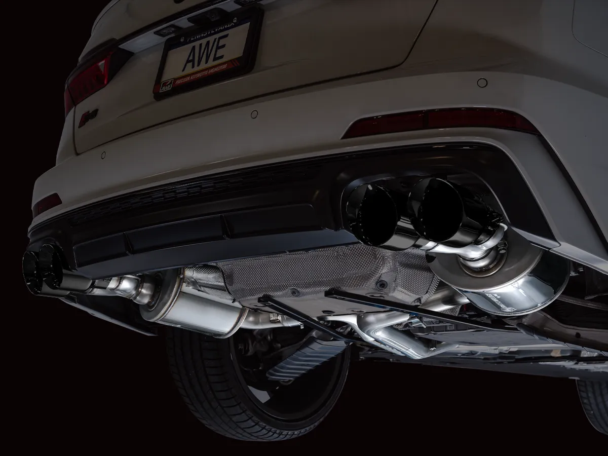 AWE Track Edition Exhaust for Audi C8 S6/S7 - Diamond Black Tips product image