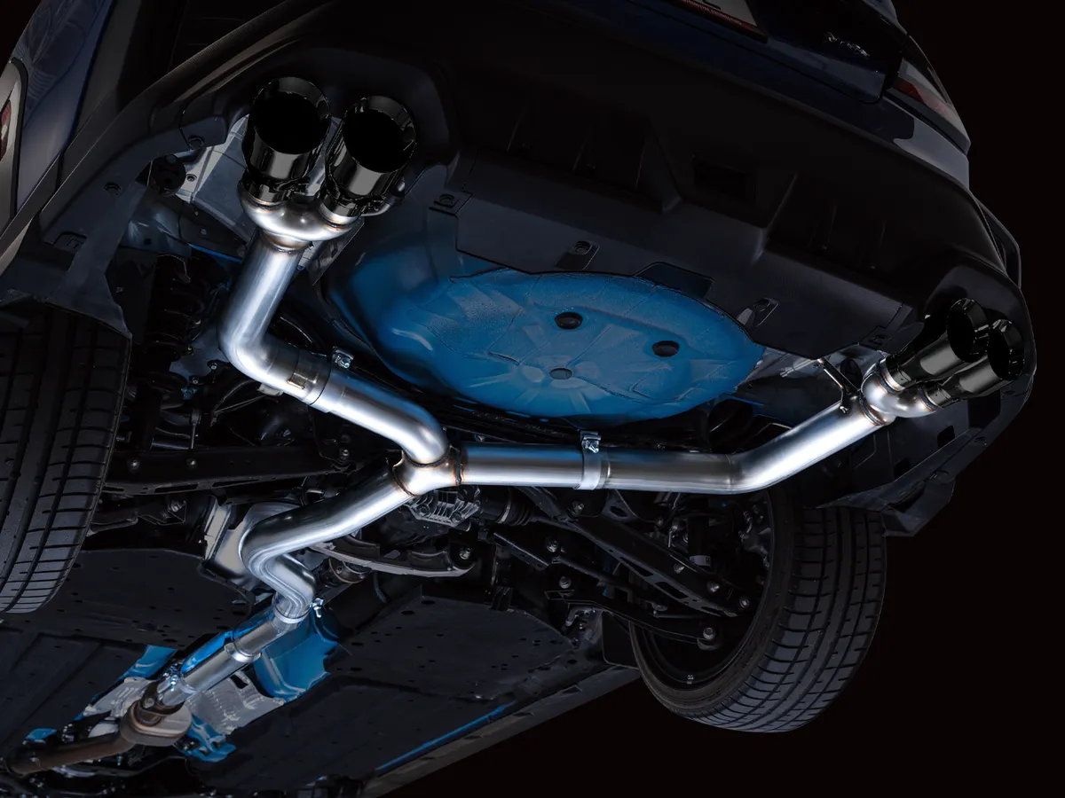 AWE Track Edition Axleback Exhaust for VB Subaru WRX - Diamond Black Tips 3020-43424 product image