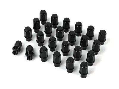 ICON Vehicle Dynamics Icon Alloys Lug Nut Kit Black 14 x 1.5 / 24 Count 6 Point Custom Shank
