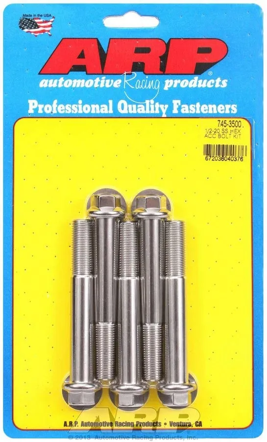 ARP Auto Racing S/S Bolt Kit - 6pt. (5) 1/2-20 x 3.500