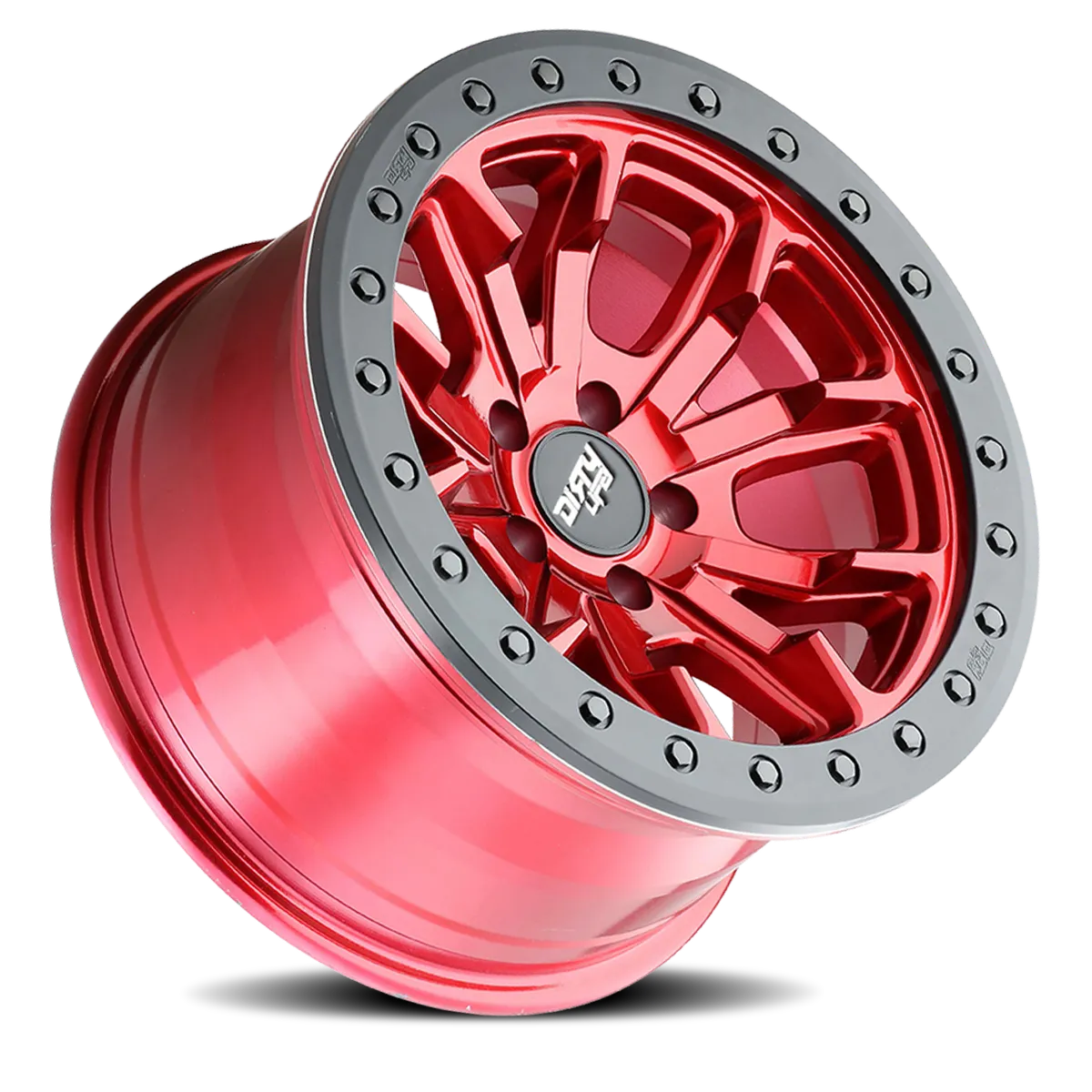 Dirty Life DT-1 9303 Series Beadlock Wheel, -38MM 17x9 5x5 - Candy Red - JT/JL/JK product image