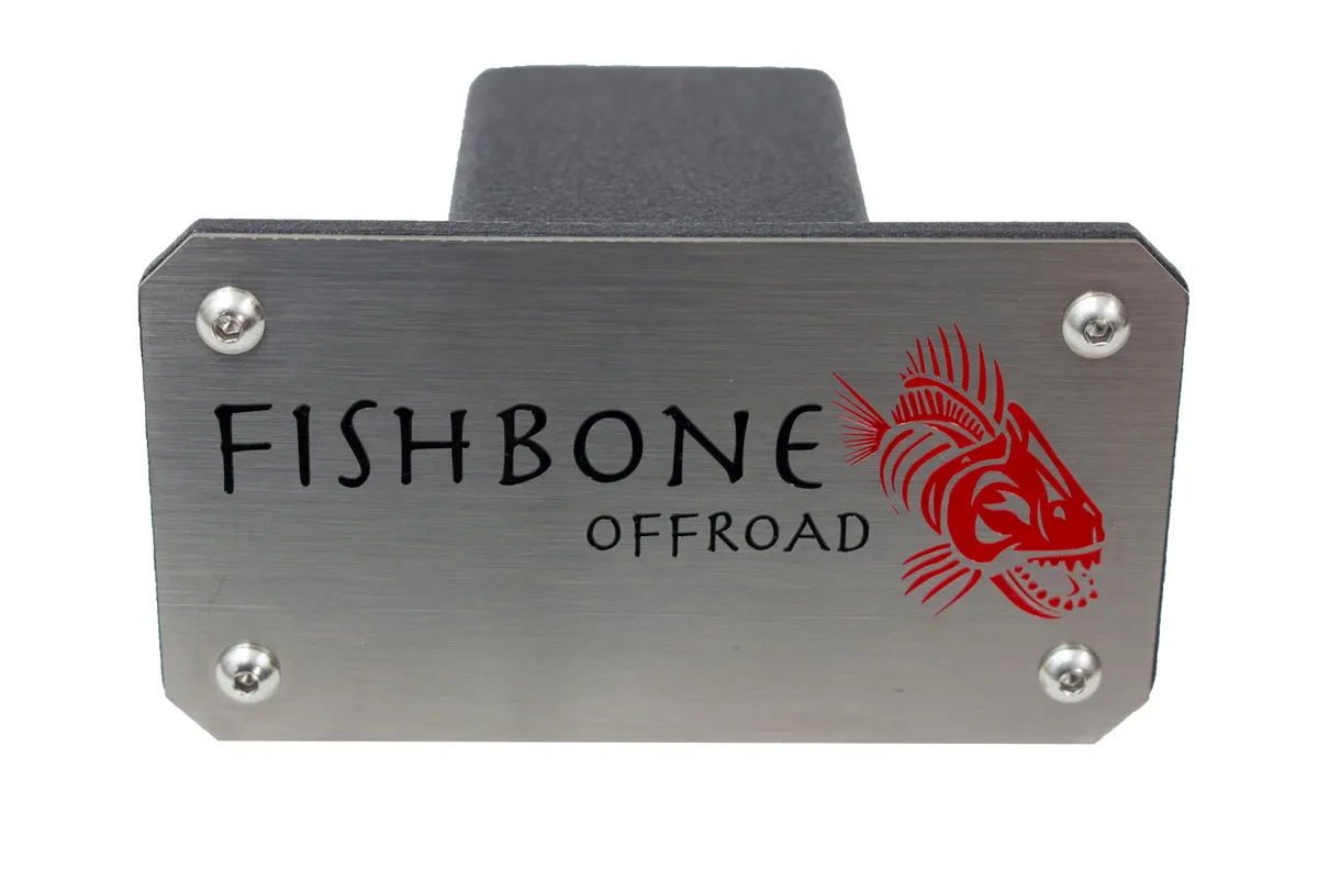 Hitch Cover For 2 Inch Hitch Black Powdercoated Steel Fishbone Offroad product image