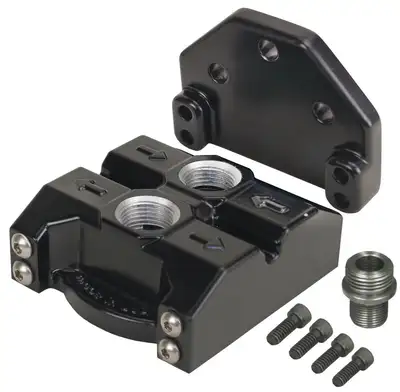 Derale Derale 35708 Premium -10AN Ports Up Single Filter Mount, 3/4-16 Filter Threads