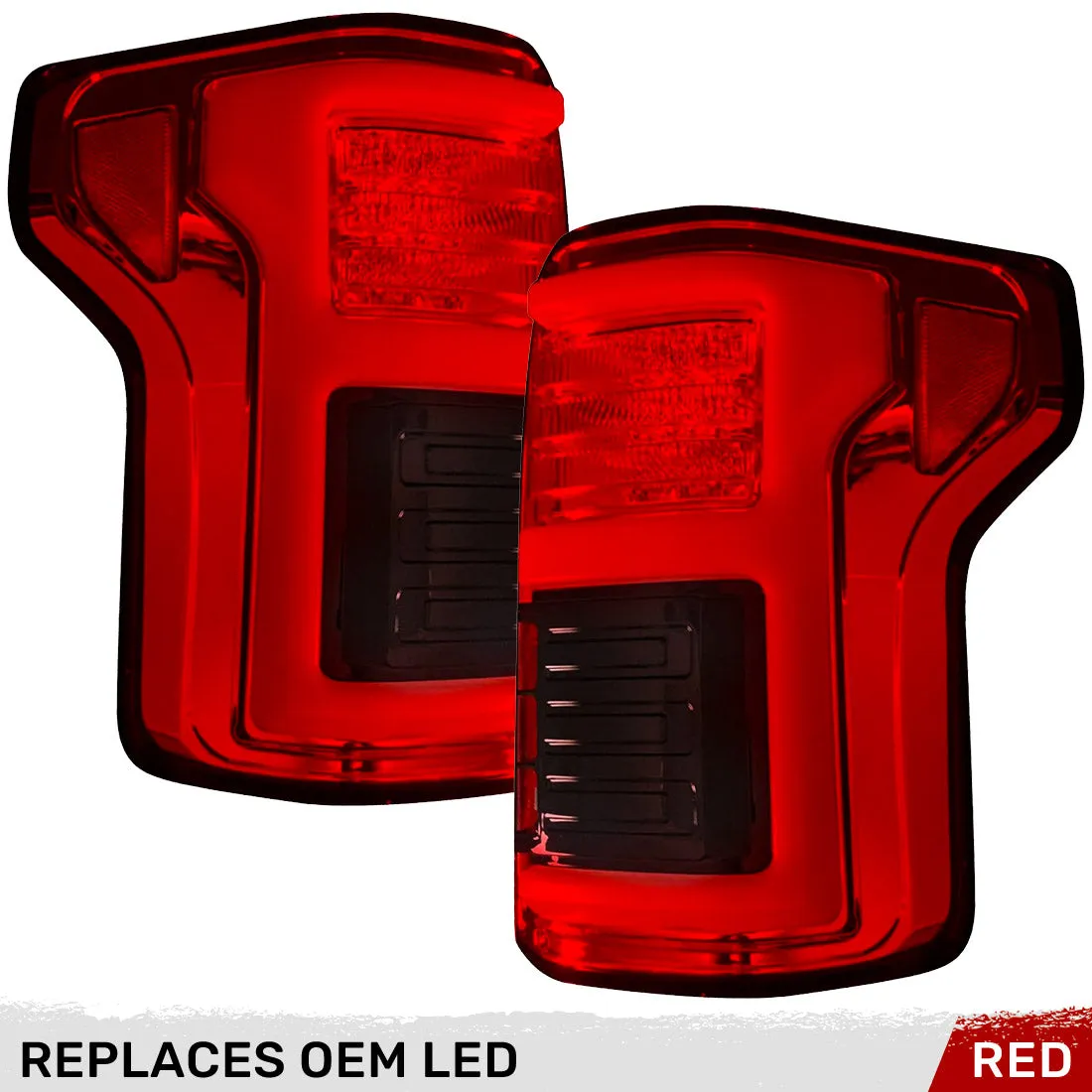 Ford F150 15-17 And Raptor 17-19 Replaces OEM LED Style Tail Lights w Blind Spot Warning System Oled Tail Lights - Cle product image