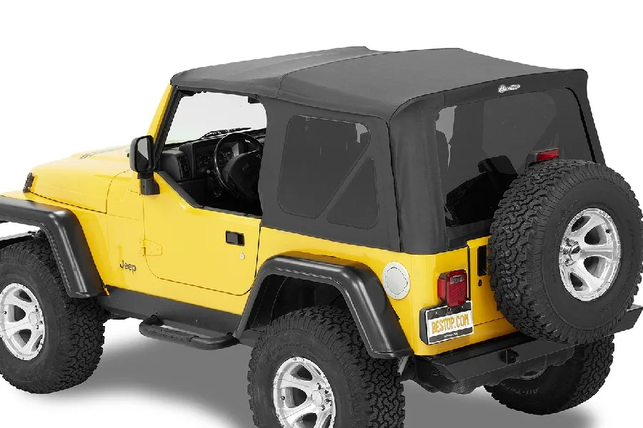 Bestop Jeep Soft Top Supertop Squareback Soft Top For Jeep 1997-2006 Wrangler TJ Black Diamond Bestop