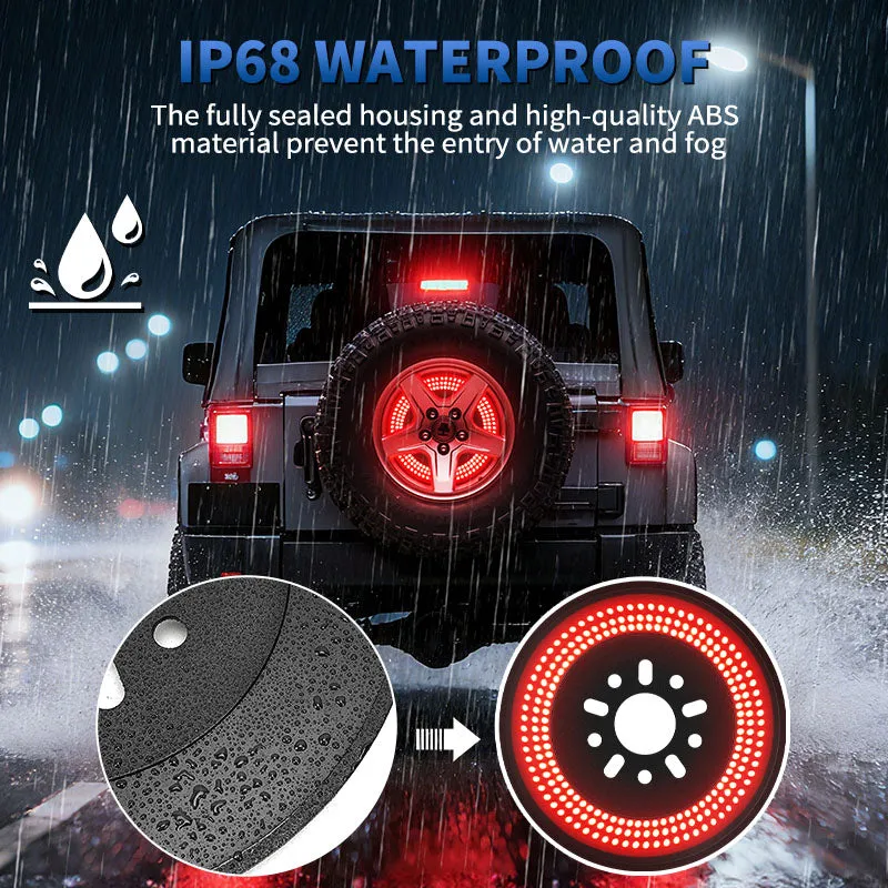 Full-Surface LED Jeep Spare Tire Light with Brake & Reverse Function for Wrangler JK product image