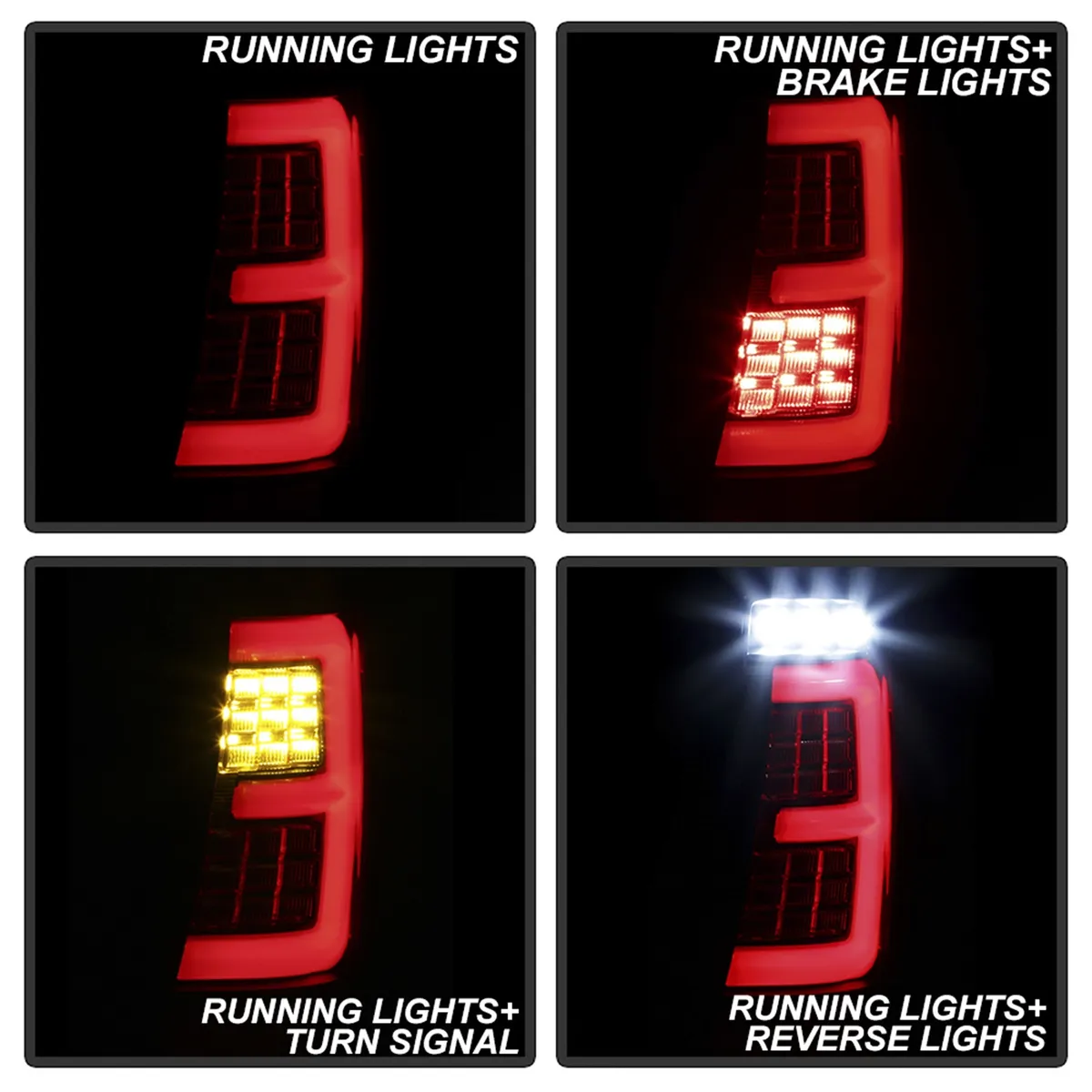 ( Spyder ) Jeep Grand Cherokee 99-04 Light Bar LED Tail Lights Version 3 - Black Smoke product image