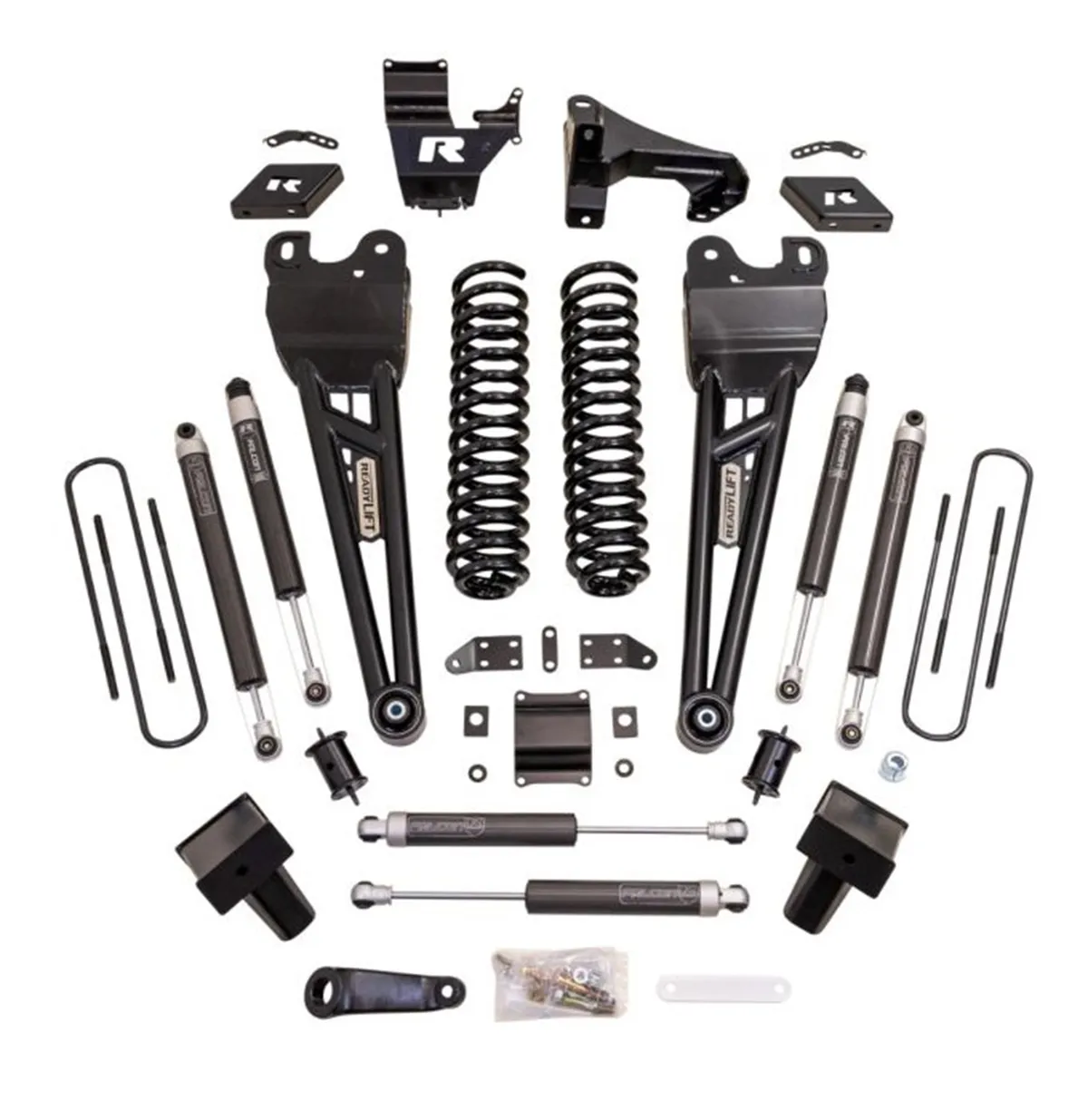 6ft. Coil Spring Lift Kit with Falcon 1.1 Monotube Front/Rear Shocks; Radius Arms; Dual Steering Stabilizer; and Front Track Bar Bracket product image