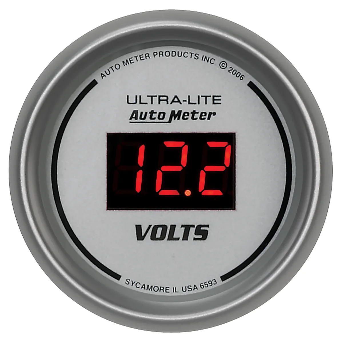 Gauge, Voltmeter, 2 1/16", 18V, Digital, Silver Dial w/ Red LED product image