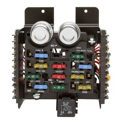 Painless Wiring 14 Circuit ATO Fuse Center; Kit Incl. Pre-Wired Fuse Block/Mounting Bracket/Fuses/Flashers/Horn Relay/Terminals/Instructions; No Wire Included;