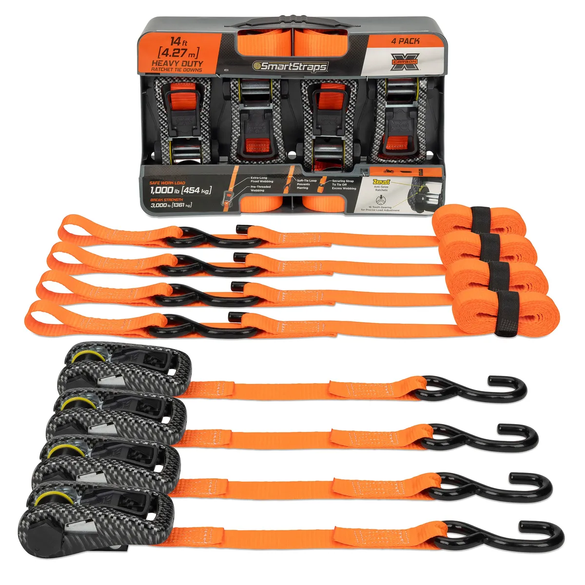 14ft 3000lb Camox Ratchet Tie Down 4 pk Camo product image