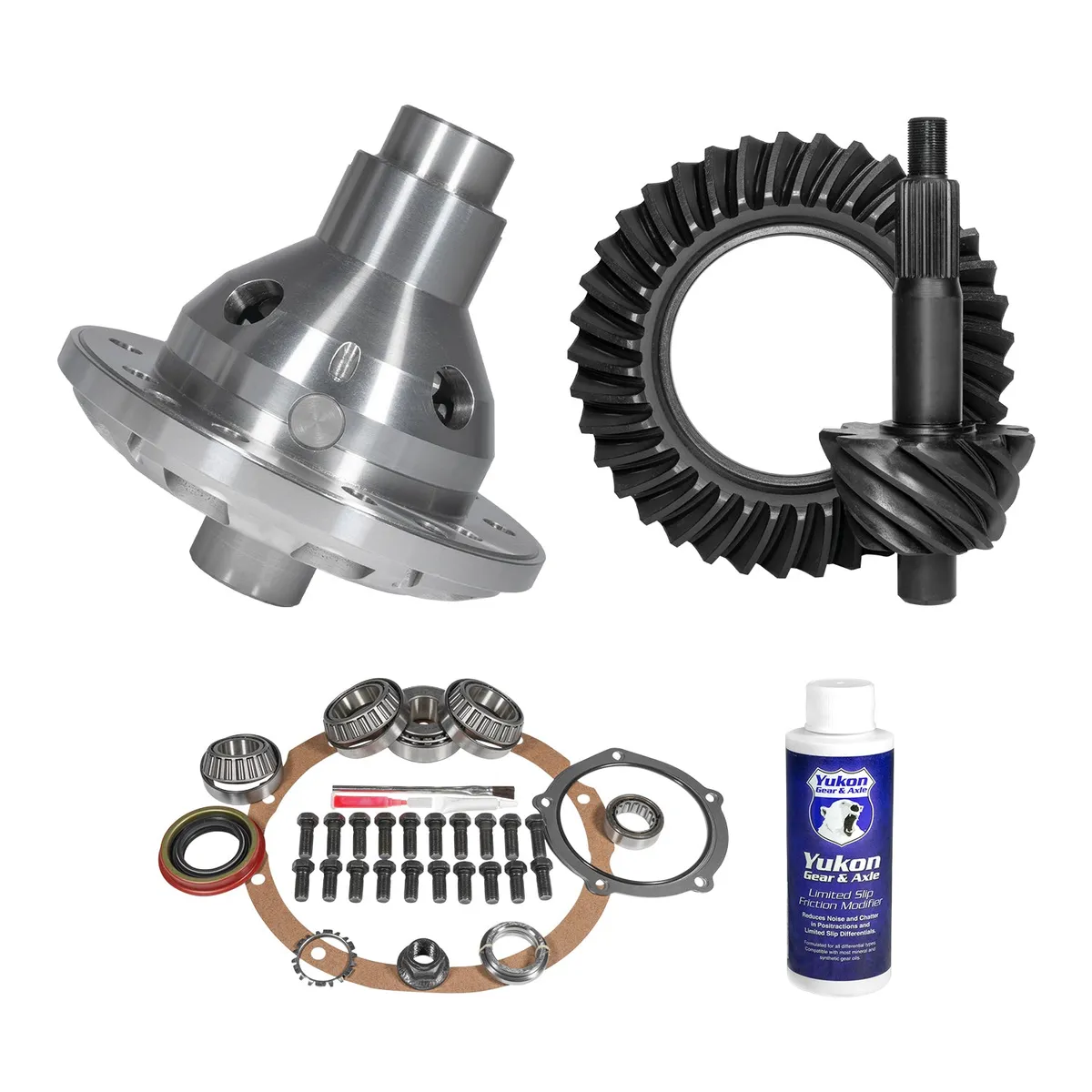 Muscle Car Limited Slip & Re-Gear Kit For Ford 9 28 Spline 3.00 Ratio 9.0 Inch Ford 3.00 Ratio R&P Gear/ Install Kit Package With 28 Spline T/L Posi (Fits 2.89 Inch Do/ Daytona Ps) Yukon Gear product image