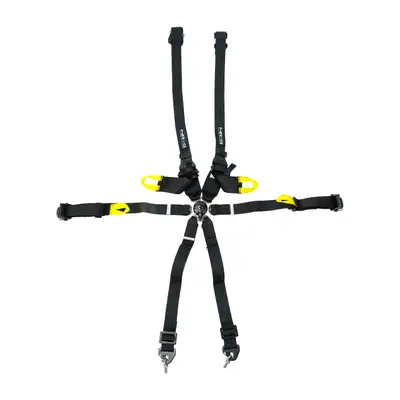 NRG Innovations Harness 6pt Camlock Black Hans FIA