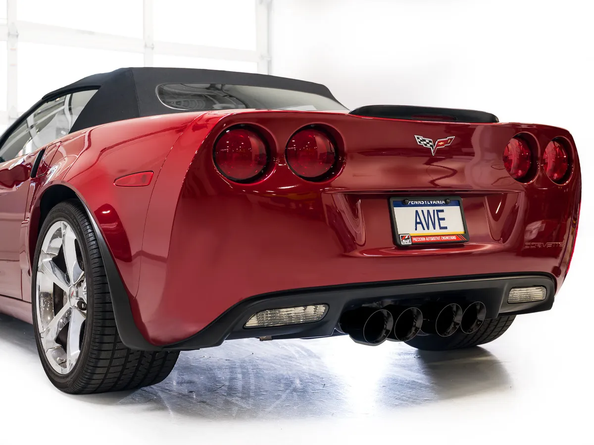 AWE Touring Edition Axleback Exhaust for C6 Chevrolet Corvette 6.2L (2009-2013) - Diamond Black Tips 3015-43662 product image