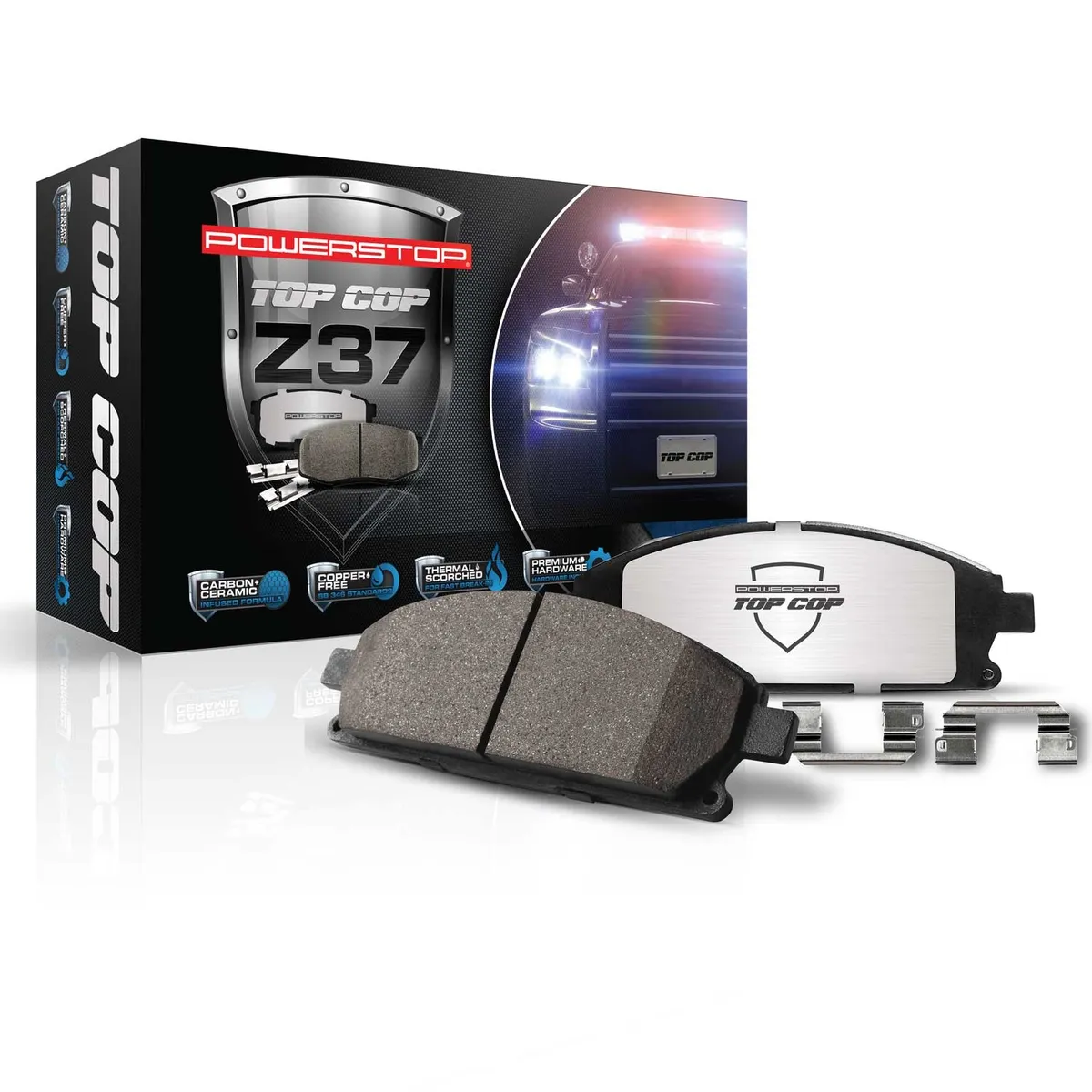 Z37 Top Cop Carbon-Fiber Ceramic Brake Pads W/Hardware product image
