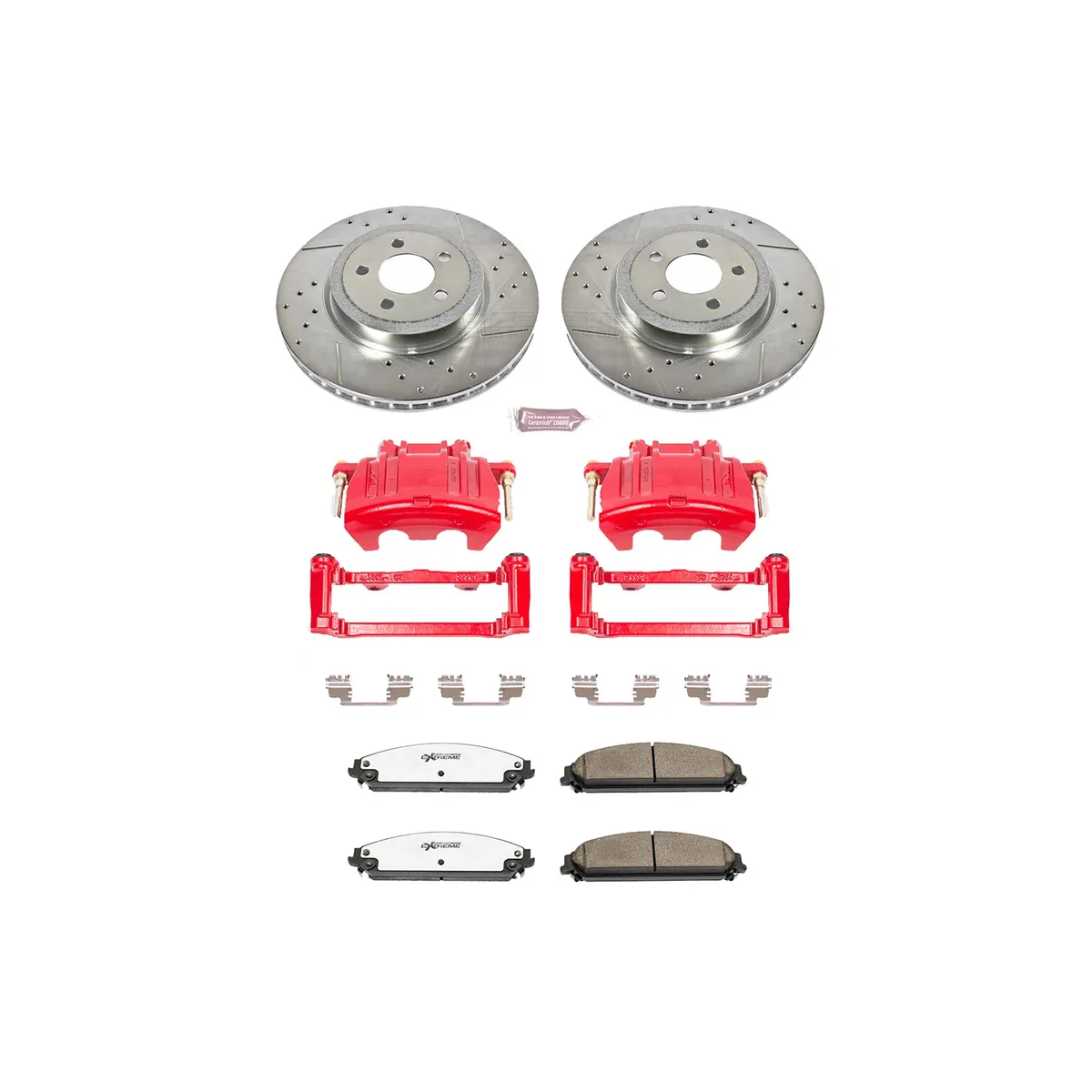 Z26 Street Warrior Upgrade Kit: Drilled/Slotted Rotors; Carbon-Fiber Ceramic Pads; Powder Coated Calipers product image