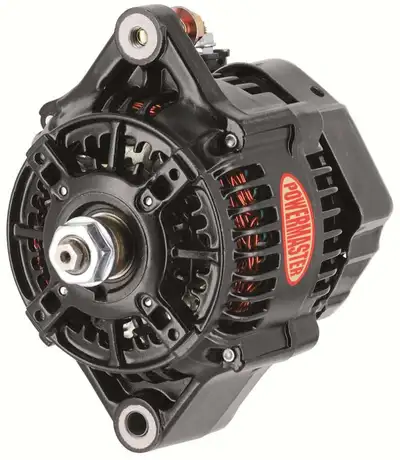 Power Master Racing Alternator; 118mm; Denso Style; 150 Amp; 60 Idle; 12 Volt; w/o Pulley; Black;