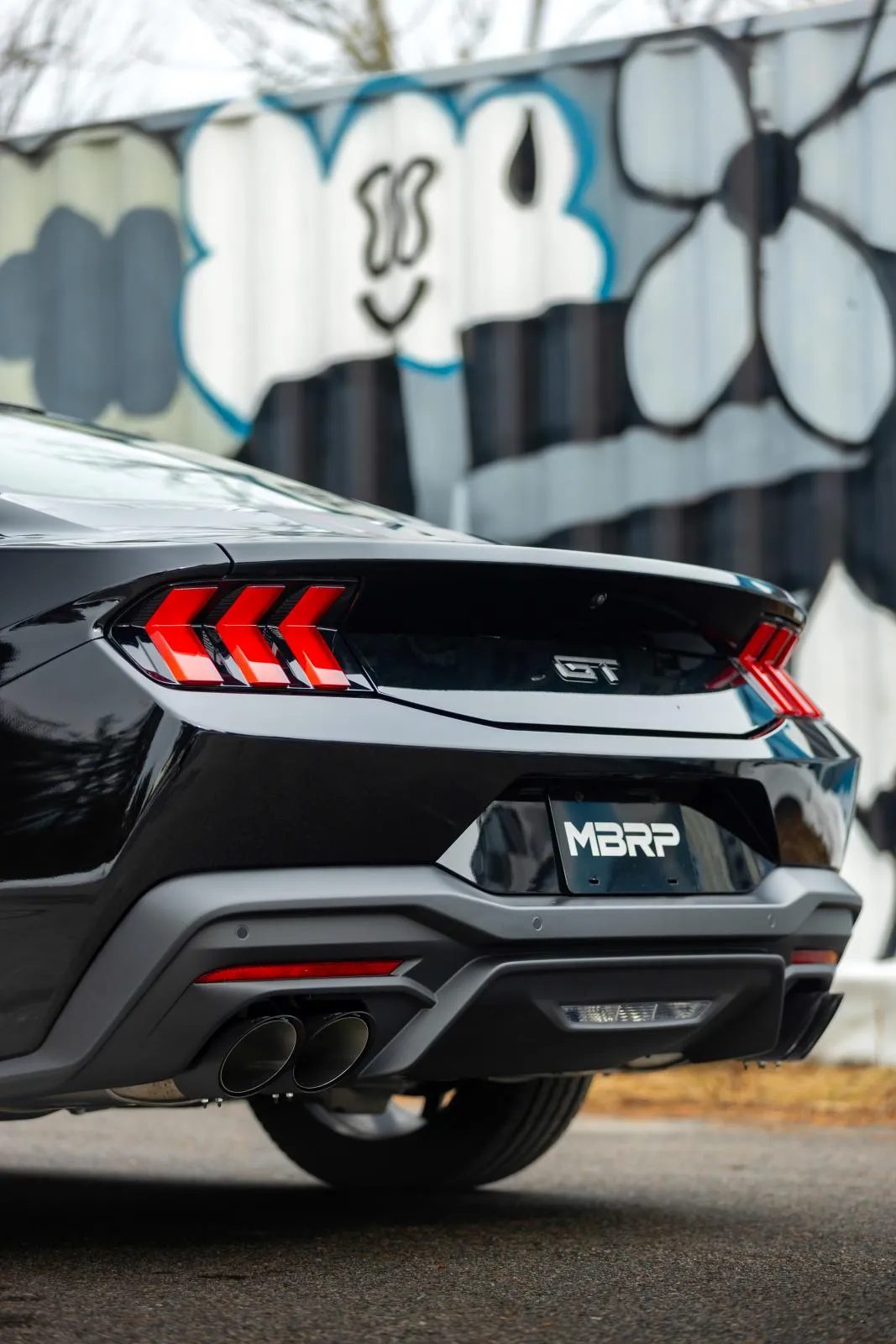 Black-Coated 4 Inch Quad Tip Cover Kit for 2015-Up Ford Mustangs with Quad Tips MBRP product image