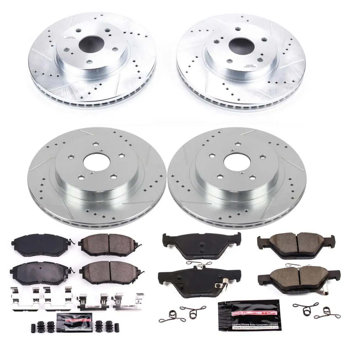 Z23 Evolution Sport Upgrade Kit: Drilled/Slotted Rotors; Carbon-Fiber Ceramic Pads W/Hardware product image