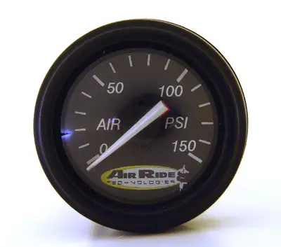 Ridetech Ridetech 31960003 Air Pressure Gauge, Dual Needle, Black Face - 150psi.