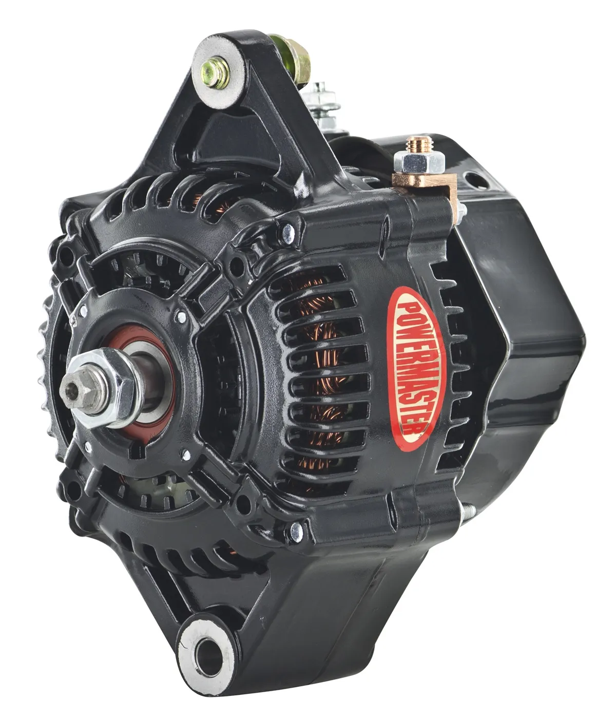 Racing Alternator; 110mm; Denso Style; 100 Amp; 40 Idle; 12 Volt; w/o Pulley; Black; product image