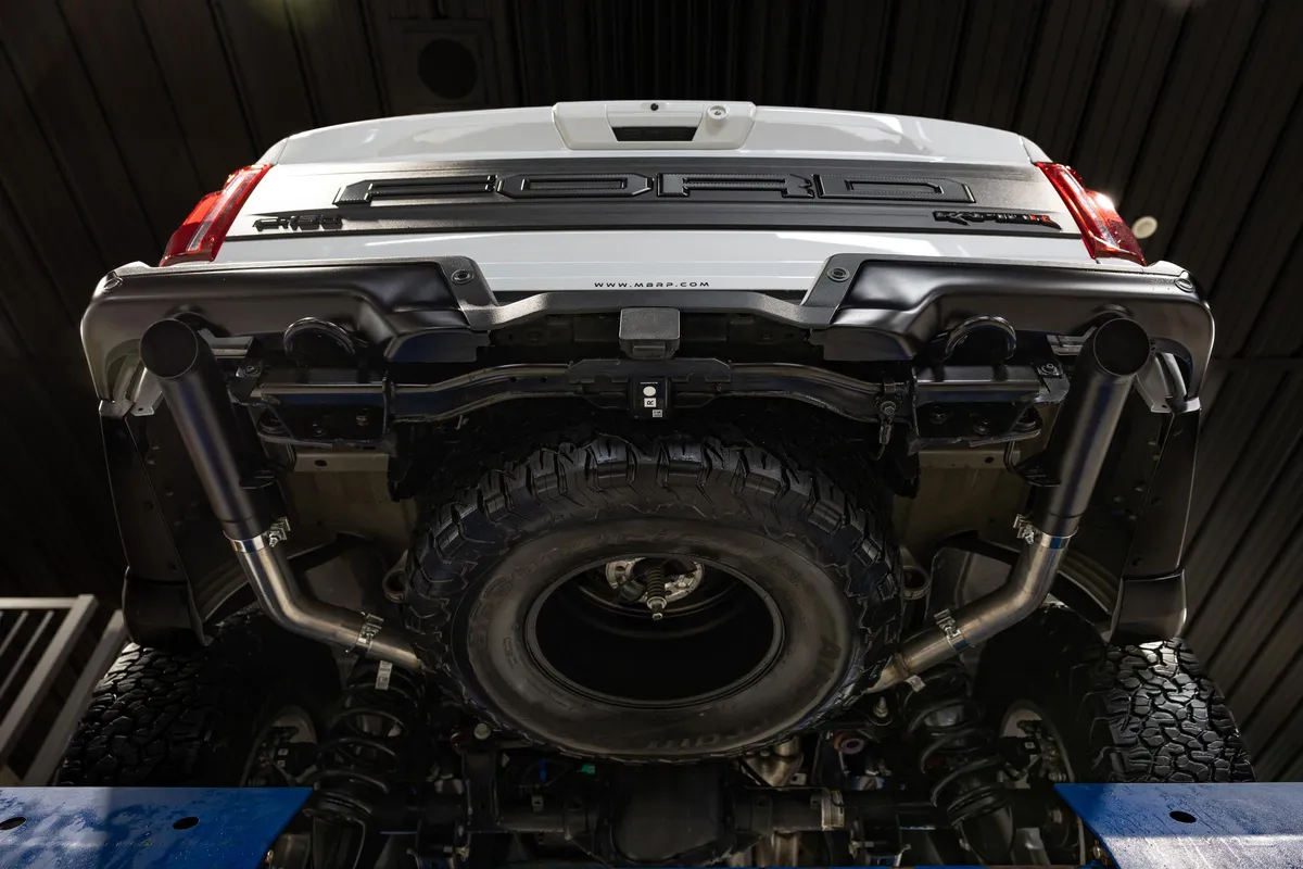 MBRP Black-Coated T304 Stainless Steel 3 Axle-Back Dual Split Rear Turn Down F-150 Raptor 3.5L EcoBoost HO S5278BLK product image