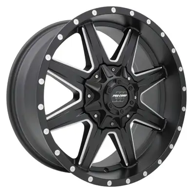 Pro Comp Pro Comp 5148-295550 Quick 8 Satin Black Milled 20x9 5x150 5BS Offset 0mm Cap P/N 504256800