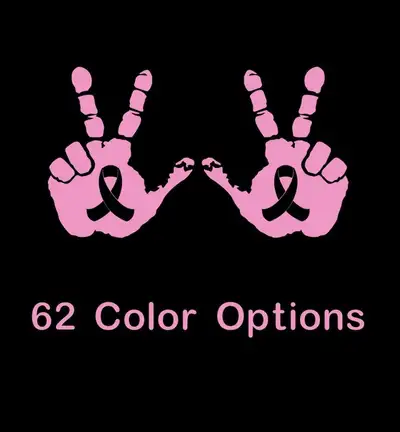 Hect Creations Hect Creations Awareness Ribbon Hand Wave Decal for Jeep - Set of 2