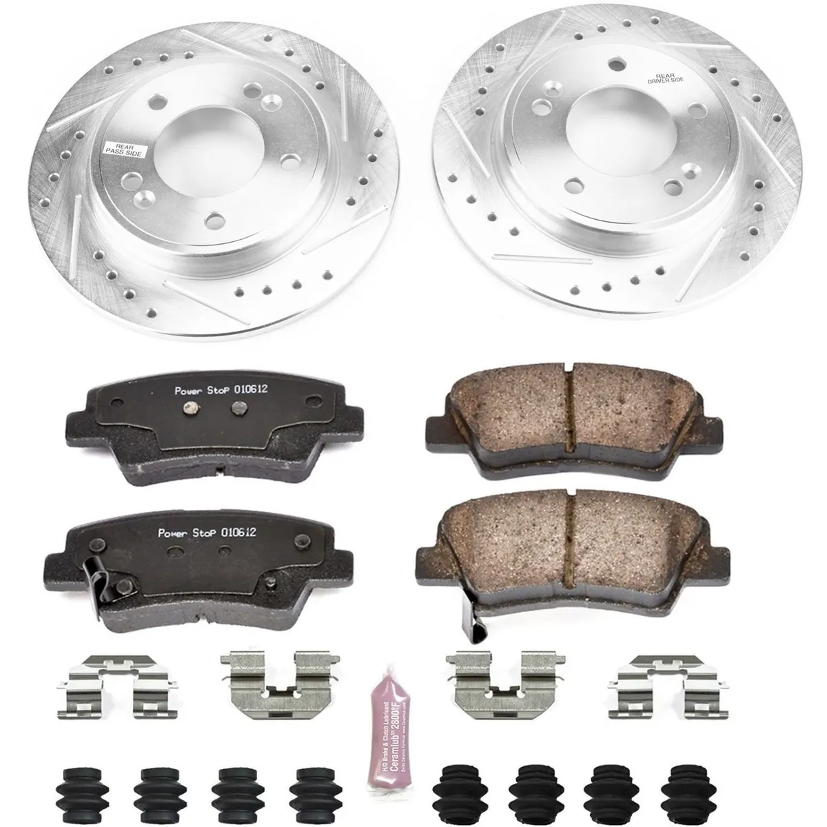 Z23 Evolution Sport Upgrade Kit: Drilled/Slotted Rotors; Carbon-Fiber Ceramic Pads W/Hardware product image