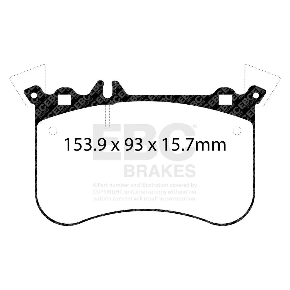 EBC Brake Pad Disc Rotor Kit; Set Of Redstuff 3000 Series Brake Pads/Pair Of 2-Piece Fully-Floating Brake Rotors; product image