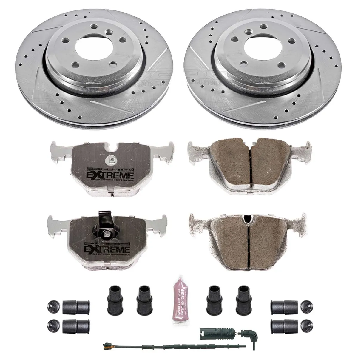 Z26 Street Warrior Upgrade Kit: Drilled/Slotted Rotors; Carbon-Fiber Ceramic Pads W/Hardware; Pad Sensors product image