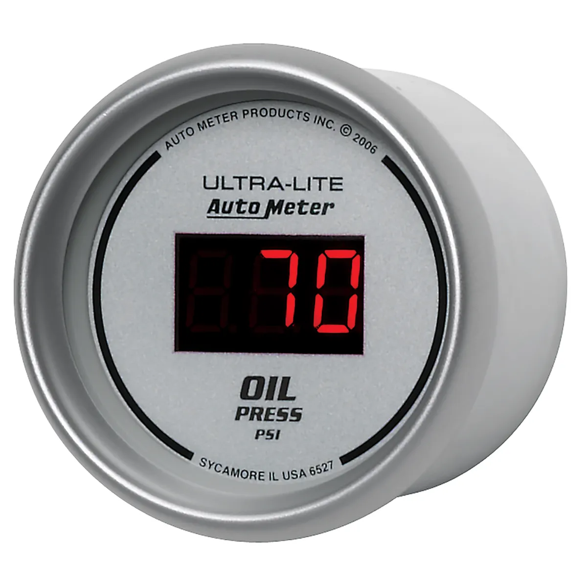 Gauge, Oil Pressure, 2 1/16", 100psi, Digital, Silver Dial w/ Red LED product image
