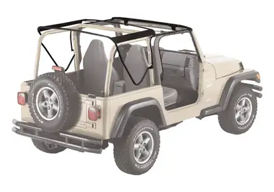 Bestop Black Hardware Kits, Soft Tops Replacement Bows & Frames Kit, OE style Jeep 97-06 Wrangler;
