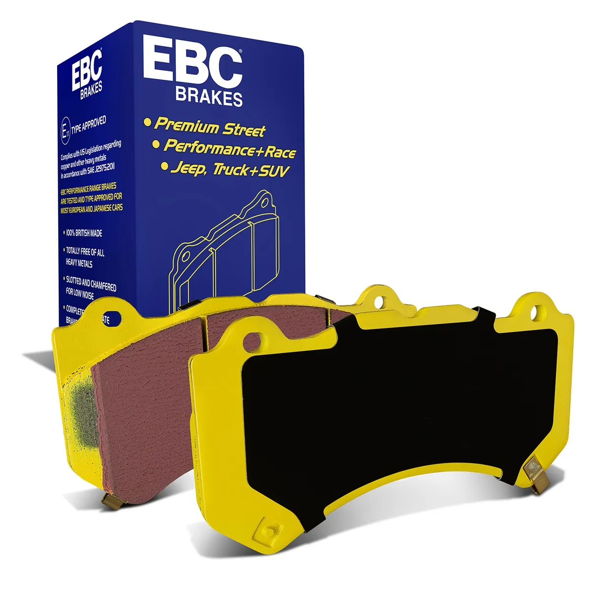 Yellowstuff Street And Track Brake Pads; FMSI Pad No. D1405; Pad Dimensions: 190 x 93 x 15mm; product image
