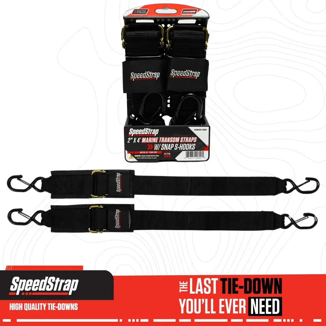 Speedstrap 2 x 4? Marine Transom Tie-Down Straps with Snap S-Hooks (2 Pack) 28600-DSH product image